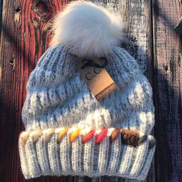 💥1 Ivory Left! C. C Beanies w/Pom Pom Thick Lined - Picture 4 of 8